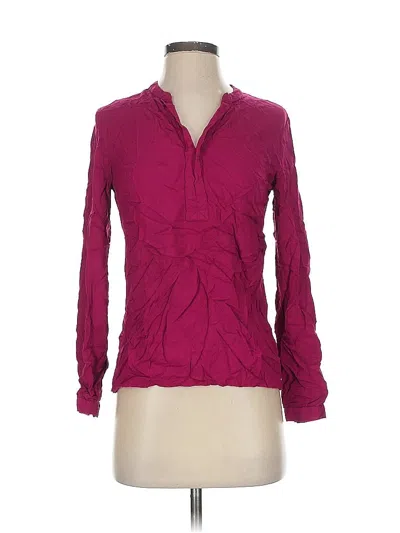 Pre-owned Tommy Hilfiger Long Sleeve Blouse In Burgundy