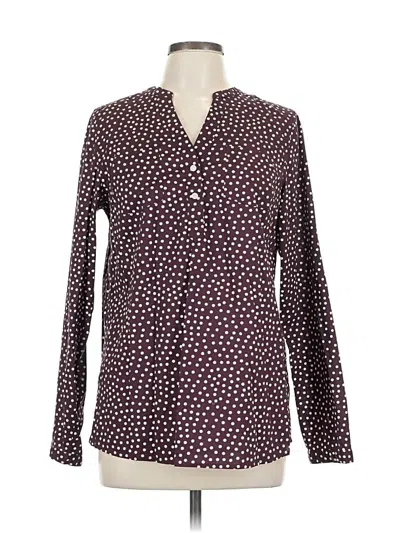 Pre-owned Tommy Hilfiger Long Sleeve Blouse In Burgundy
