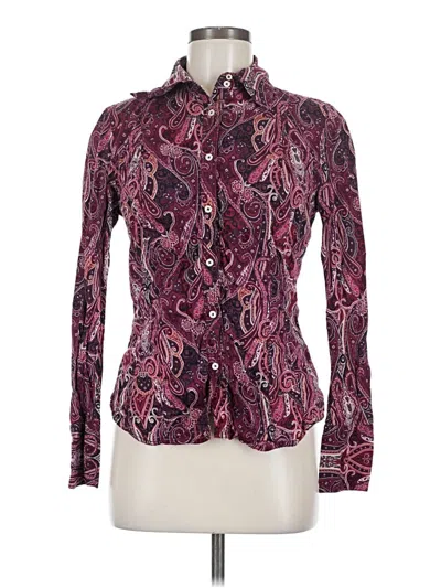 Pre-owned Tommy Hilfiger Long Sleeve Blouse In Burgundy