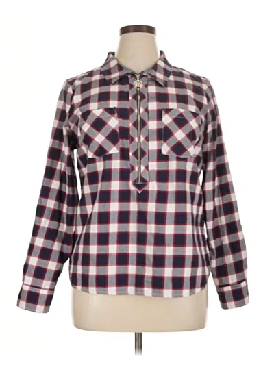 Pre-owned Tommy Hilfiger Long Sleeve Blouse In Burgundy