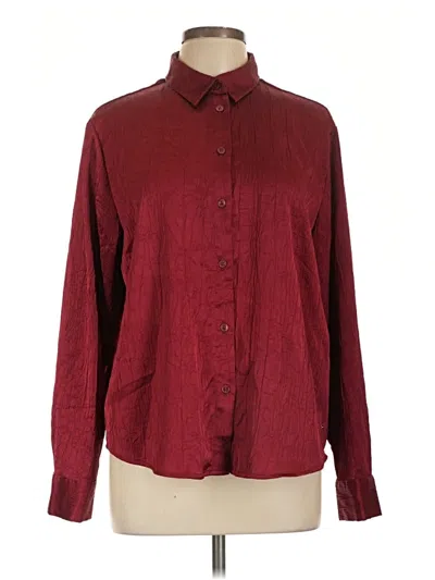 Pre-owned Tommy Hilfiger Long Sleeve Blouse In Burgundy
