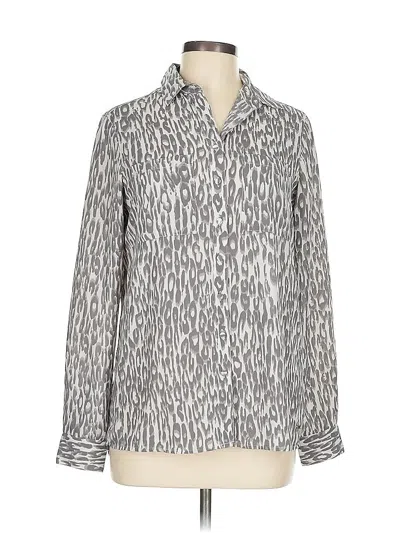 Tommy Hilfiger Long Sleeve Blouse In Gray
