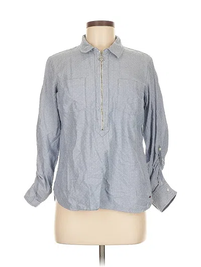 Pre-owned Tommy Hilfiger Long Sleeve Blouse In Gray