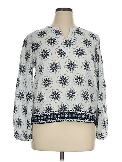 Pre-owned Tommy Hilfiger Long Sleeve Blouse In Gray