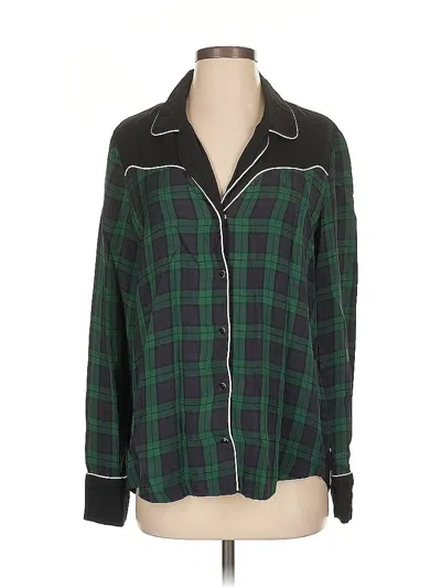 Pre-owned Tommy Hilfiger Long Sleeve Blouse In Green