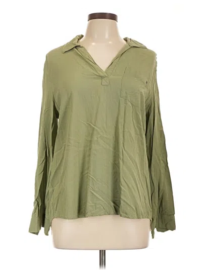 Pre-owned Tommy Hilfiger Long Sleeve Blouse In Green