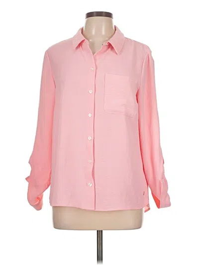 Pre-owned Tommy Hilfiger Long Sleeve Blouse In Pink