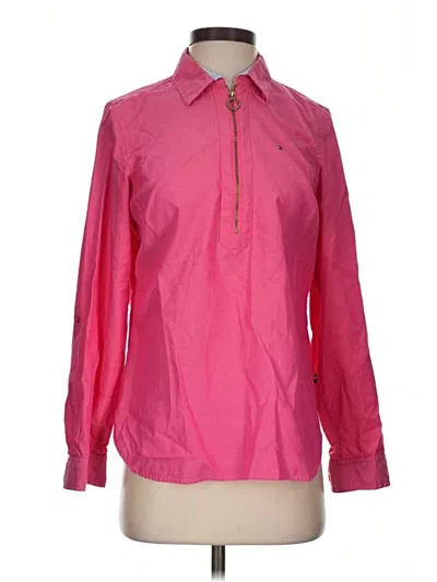 Pre-owned Tommy Hilfiger Long Sleeve Blouse In Pink
