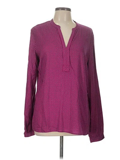 Pre-owned Tommy Hilfiger Long Sleeve Blouse In Purple