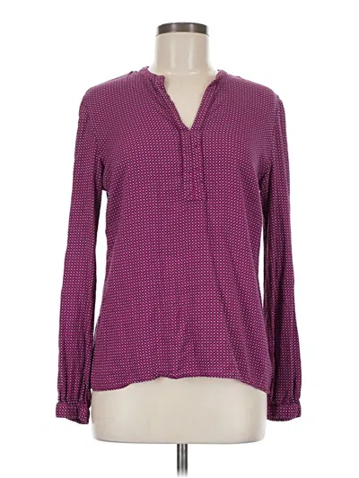 Pre-owned Tommy Hilfiger Long Sleeve Blouse In Purple