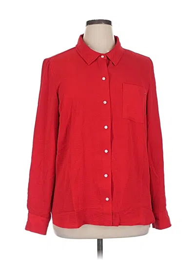 Pre-owned Tommy Hilfiger Long Sleeve Blouse In Red