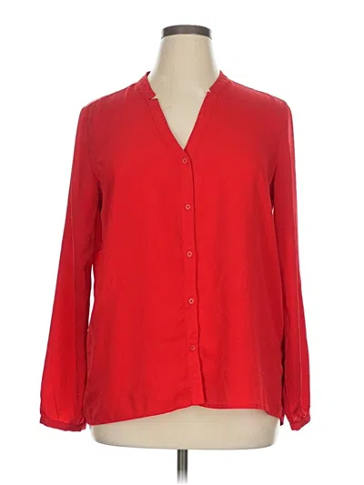 Pre-owned Tommy Hilfiger Long Sleeve Blouse In Red