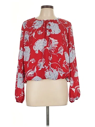 Pre-owned Tommy Hilfiger Long Sleeve Blouse In Red