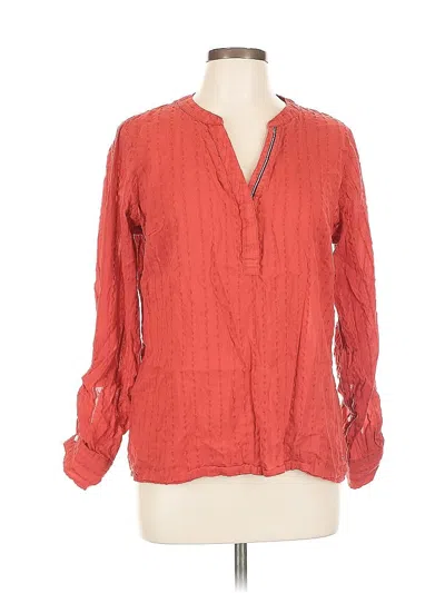 Pre-owned Tommy Hilfiger Long Sleeve Blouse In Red