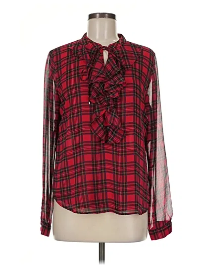 Pre-owned Tommy Hilfiger Long Sleeve Blouse In Red