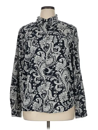 Pre-owned Tommy Hilfiger Long Sleeve Blouse In Silver