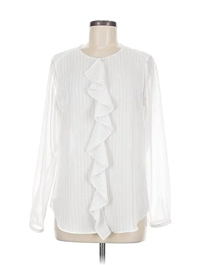 Pre-owned Tommy Hilfiger Long Sleeve Blouse In White