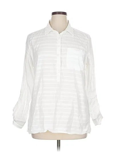 Pre-owned Tommy Hilfiger Long Sleeve Blouse In White