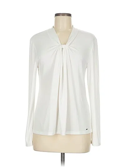 Pre-owned Tommy Hilfiger Long Sleeve Blouse In White