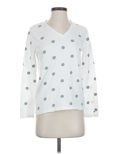 Pre-owned Tommy Hilfiger Long Sleeve Blouse In White