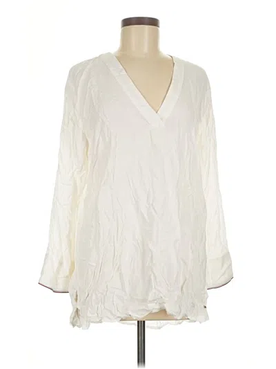 Pre-owned Tommy Hilfiger Long Sleeve Blouse In White