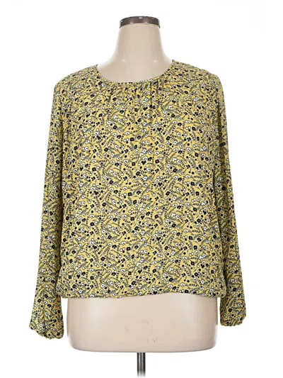 Pre-owned Tommy Hilfiger Long Sleeve Blouse In Yellow