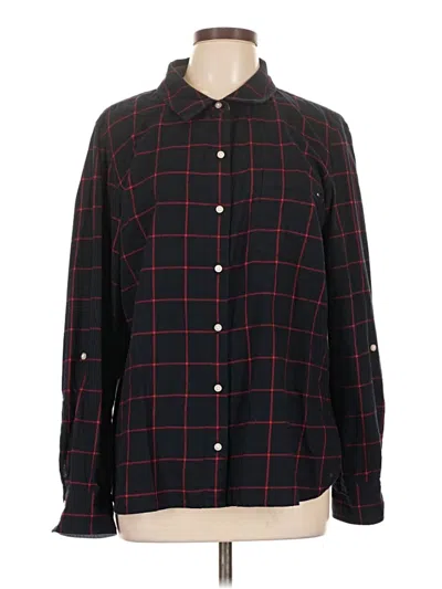 Pre-owned Tommy Hilfiger Long Sleeve Button Down Shirt In Black