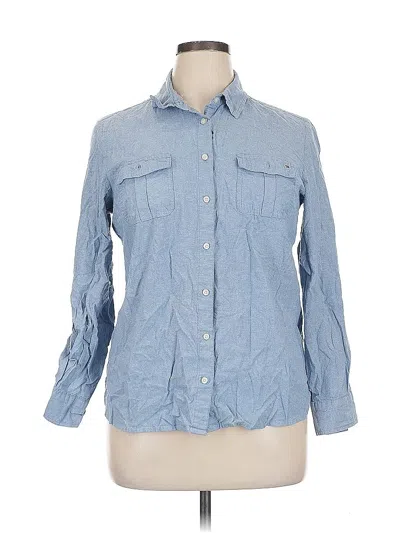 Pre-owned Tommy Hilfiger Long Sleeve Button Down Shirt In Blue