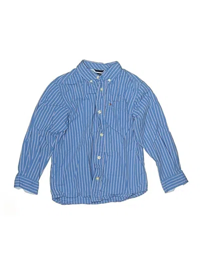 Pre-owned Tommy Hilfiger Kids' Long Sleeve Button Down Shirt In Blue