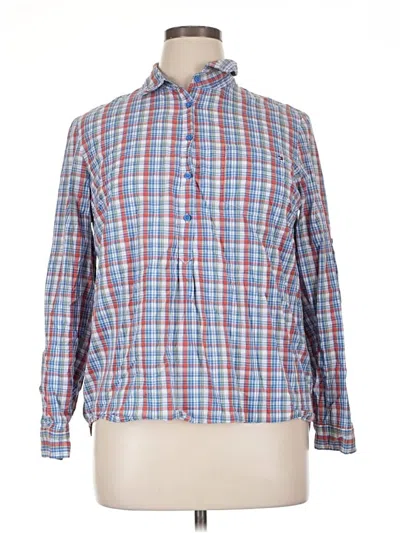 Pre-owned Tommy Hilfiger Long Sleeve Button Down Shirt In Blue