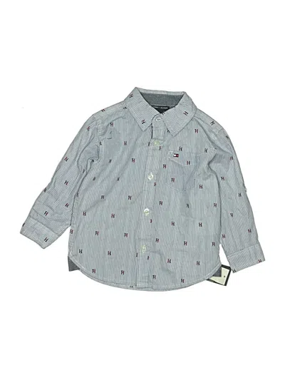 Pre-owned Tommy Hilfiger Kids' Long Sleeve Button Down Shirt In Blue