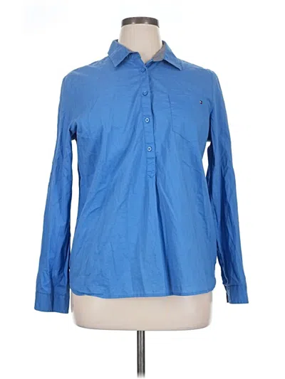 Pre-owned Tommy Hilfiger Long Sleeve Button Down Shirt In Blue