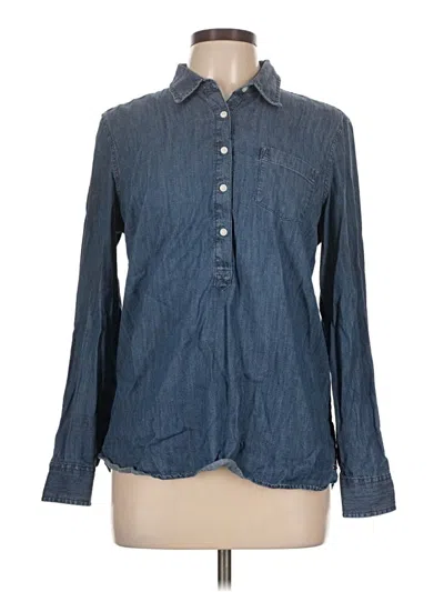 Pre-owned Tommy Hilfiger Long Sleeve Button Down Shirt In Blue