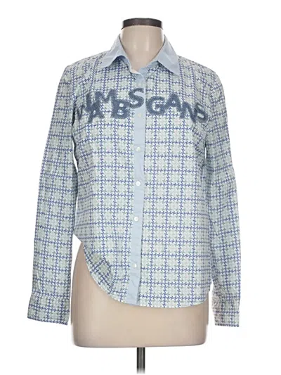 Pre-owned Tommy Hilfiger Long Sleeve Button Down Shirt In Blue