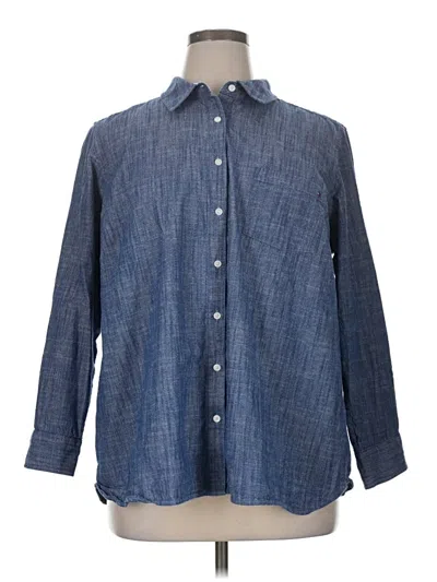 Pre-owned Tommy Hilfiger Long Sleeve Button Down Shirt In Blue