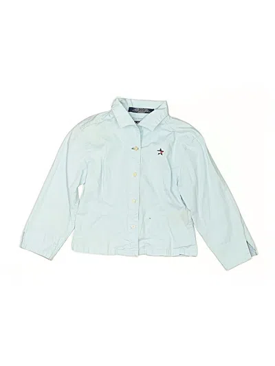 Pre-owned Tommy Hilfiger Kids' Long Sleeve Button Down Shirt In Blue