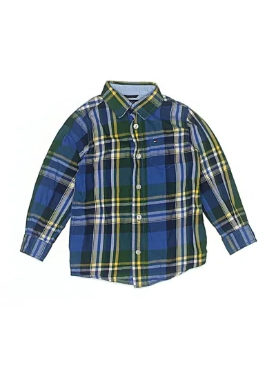 Pre-owned Tommy Hilfiger Kids' Long Sleeve Button Down Shirt In Blue