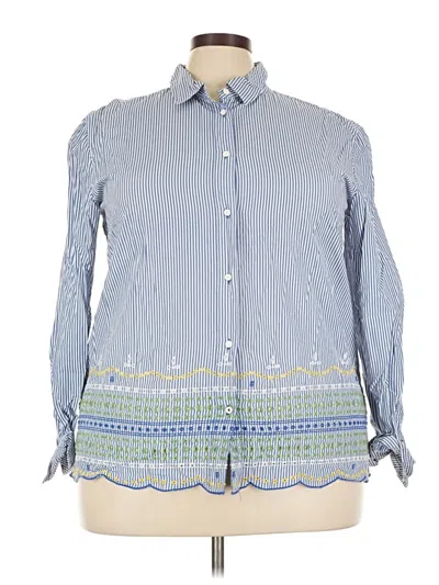 Pre-owned Tommy Hilfiger Long Sleeve Button Down Shirt In Blue