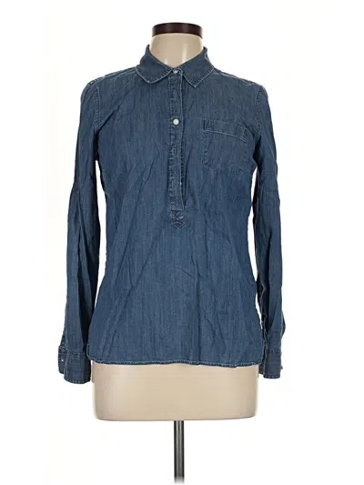 Pre-owned Tommy Hilfiger Long Sleeve Button Down Shirt In Blue