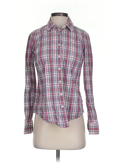 Pre-owned Tommy Hilfiger Long Sleeve Button Down Shirt In Burgundy