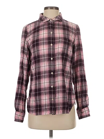 Pre-owned Tommy Hilfiger Long Sleeve Button Down Shirt In Burgundy