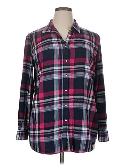 Pre-owned Tommy Hilfiger Long Sleeve Button Down Shirt In Burgundy