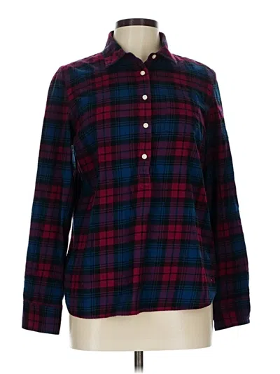 Pre-owned Tommy Hilfiger Long Sleeve Button Down Shirt In Burgundy