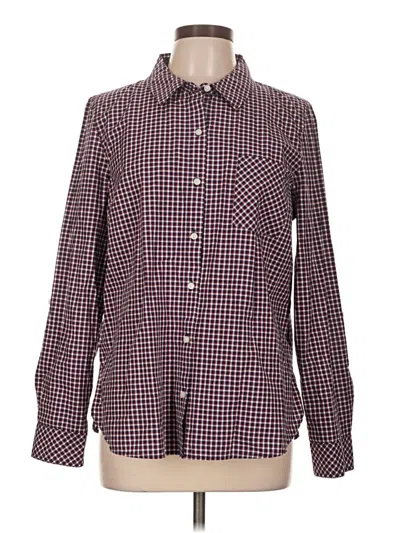 Pre-owned Tommy Hilfiger Long Sleeve Button Down Shirt In Burgundy