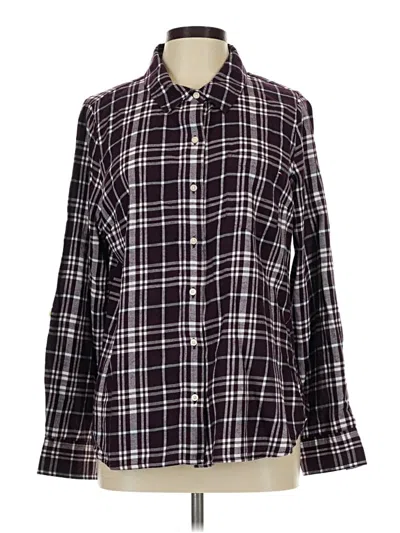 Pre-owned Tommy Hilfiger Long Sleeve Button Down Shirt In Burgundy