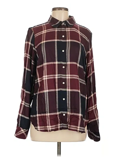Tommy Hilfiger Long Sleeve Button Down Shirt In Burgundy