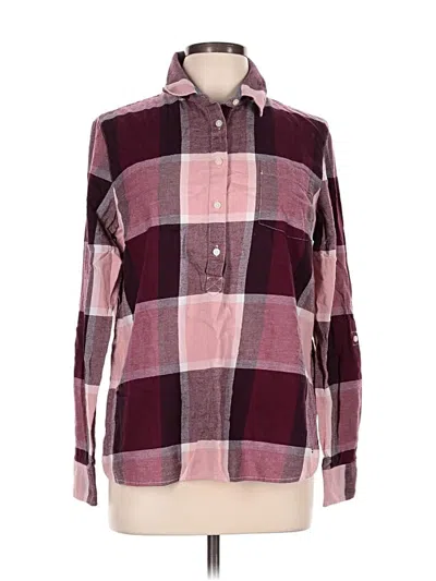 Pre-owned Tommy Hilfiger Long Sleeve Button Down Shirt In Burgundy
