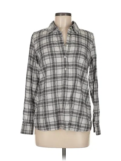 Pre-owned Tommy Hilfiger Long Sleeve Button Down Shirt In Gray