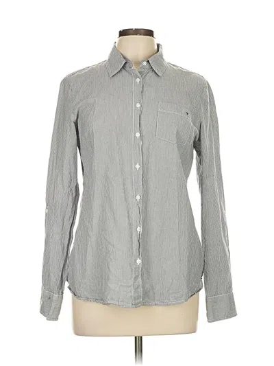 Pre-owned Tommy Hilfiger Long Sleeve Button Down Shirt In Gray