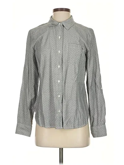 Pre-owned Tommy Hilfiger Long Sleeve Button Down Shirt In Gray